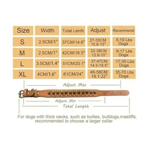 Kawagogo Collar de perro con tachuelas collar de piel_5