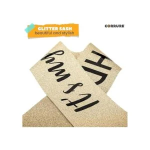 CORRURE Cinta de purpurina con papel de aluminio negro con_6