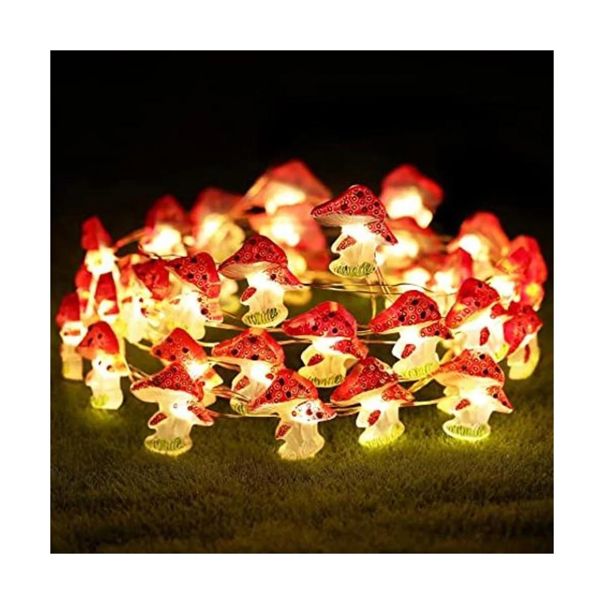 Luces de decoración de hongos en serie de 10 pies de_1