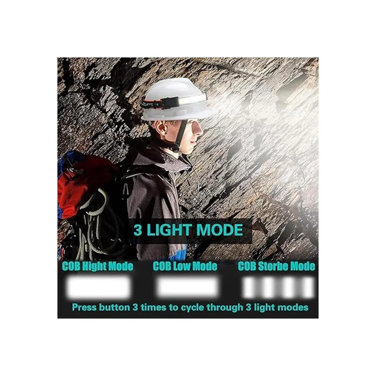 SEVENKA Linterna frontal recargable por USB de haz_4