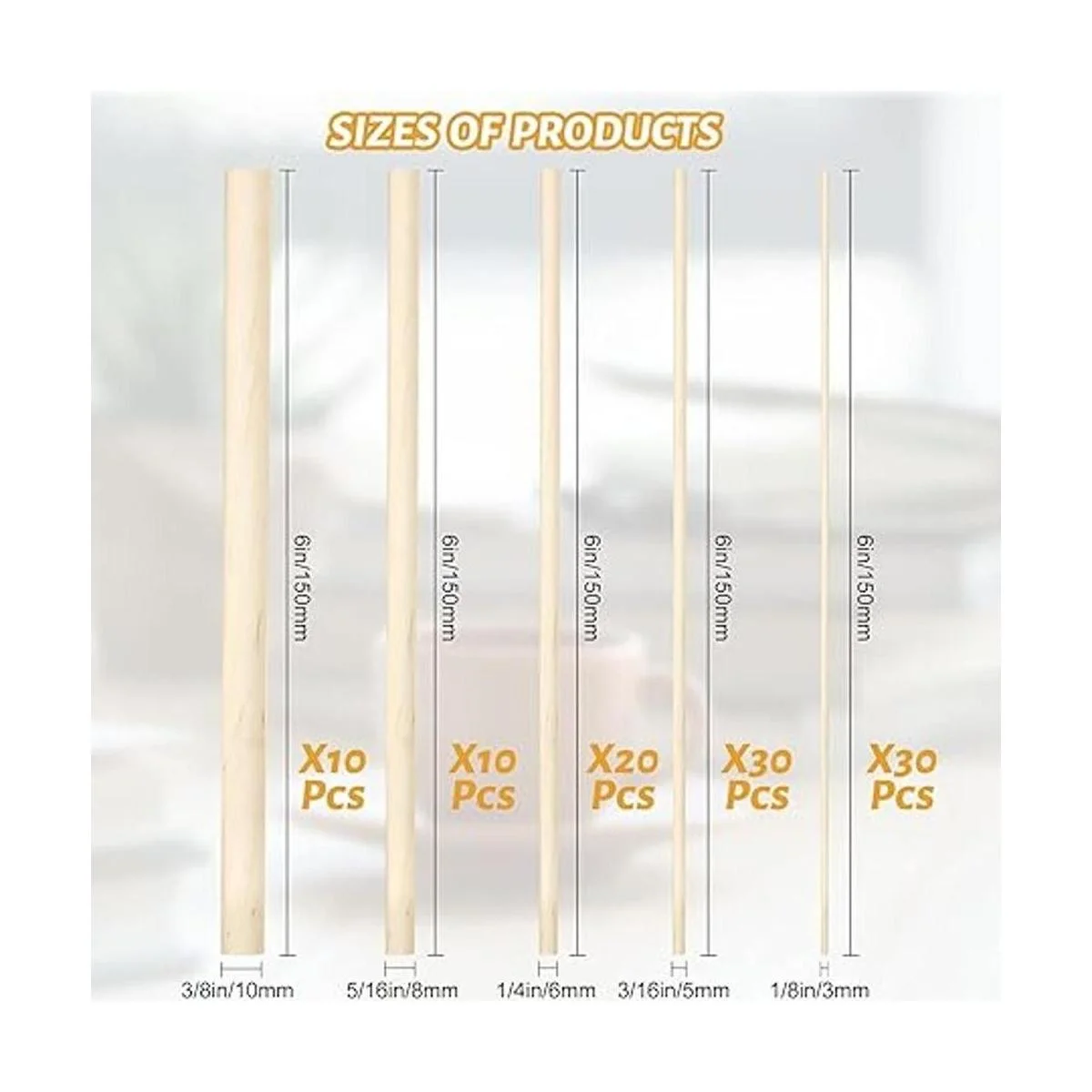 100 varillas de madera de varios tamaños para manualidades_2