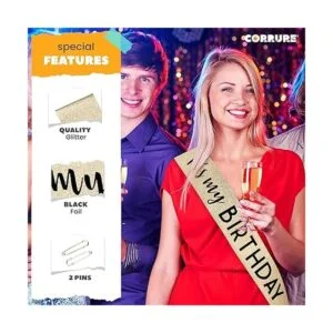 CORRURE Cinta de purpurina con papel de aluminio negro con_4