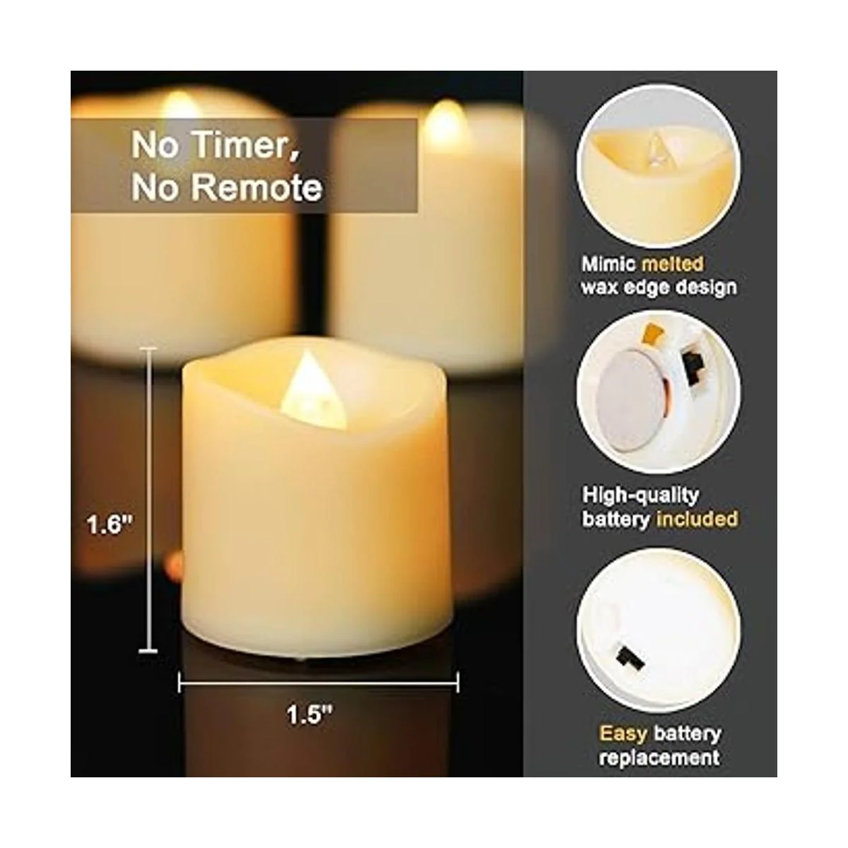 Homemory Paquete de 24 velas votivas LED sin llama velas_2