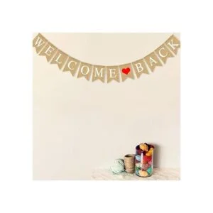 SWYOUN Bandera de arpillera con texto en inglés Welcome_2