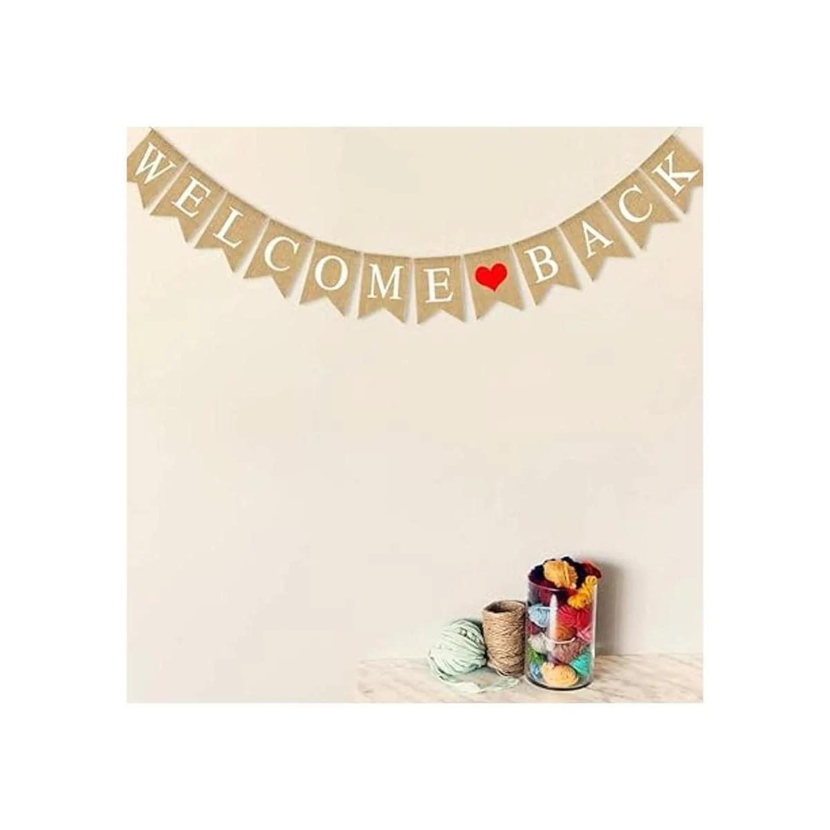 SWYOUN Bandera de arpillera con texto en inglés Welcome_2