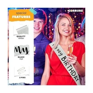 CORRURE Banda de cumpleaños con purpurina de Its My_4