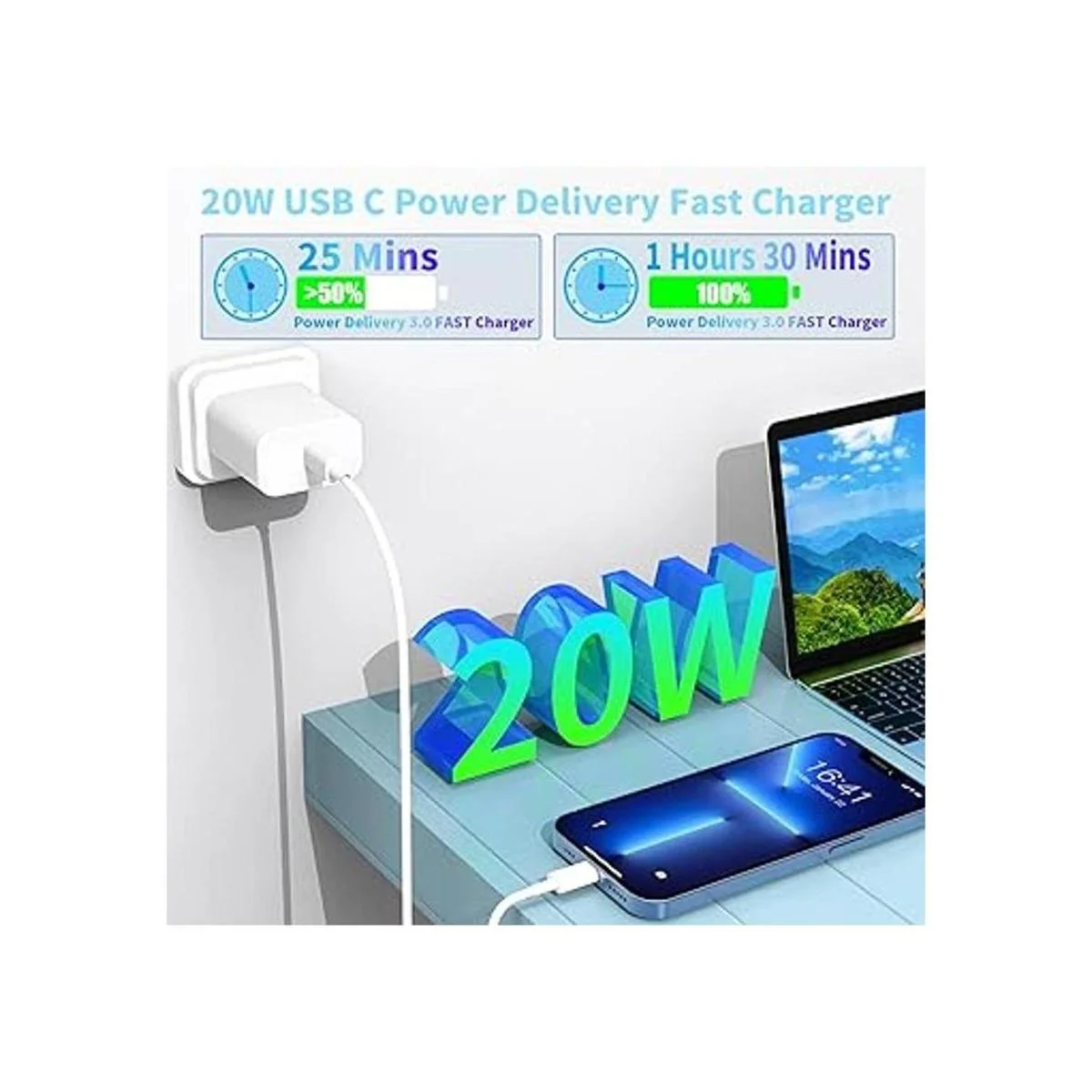 Stuffcool Cargador rápido de 20 W USB C con carga rápida_5