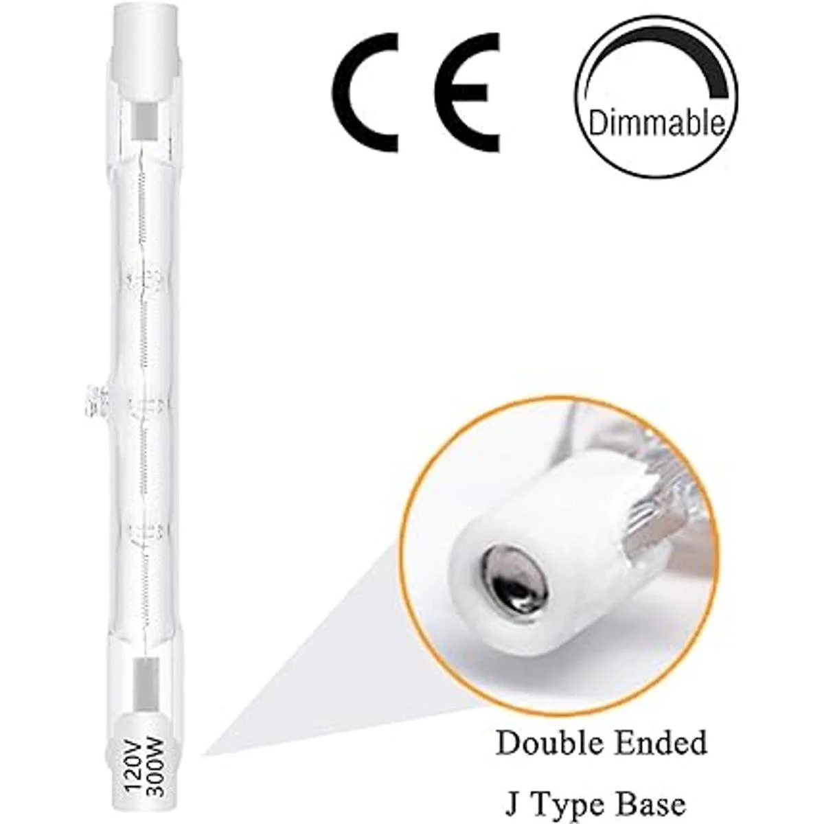 Paquete de 4 bombillas halógenas R7S de 4.646 in T3 300_4