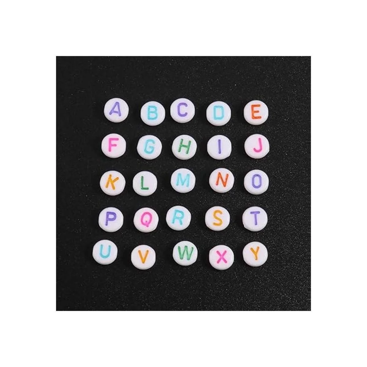 Yochus 1000 cuentas redondas blancas del alfabeto de_2