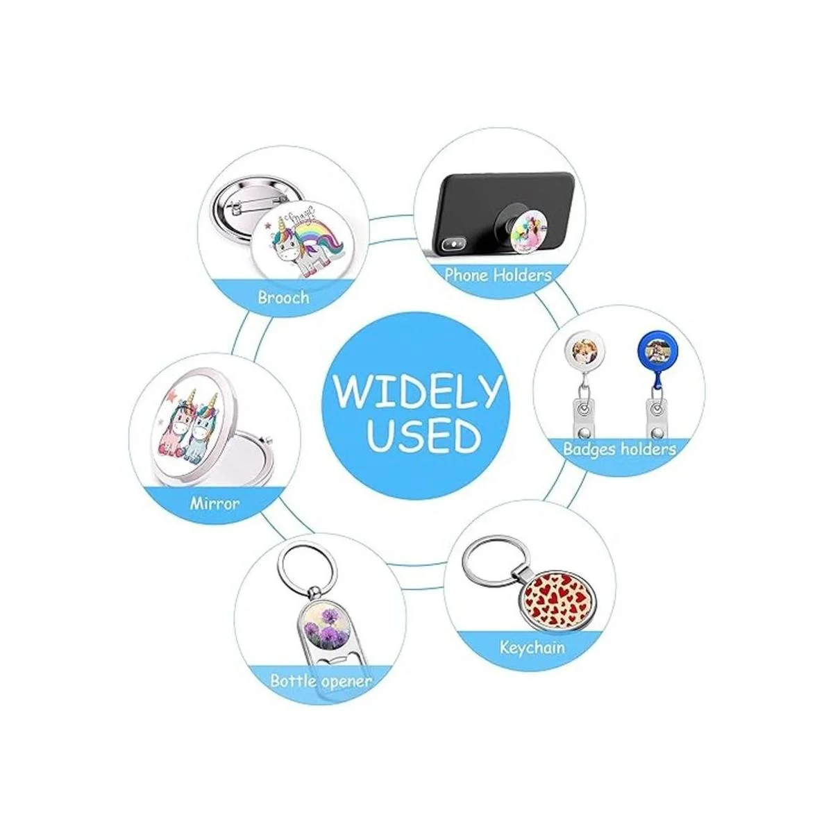 Hotop Pegatinas de aluminio en blanco de sublimación de_7