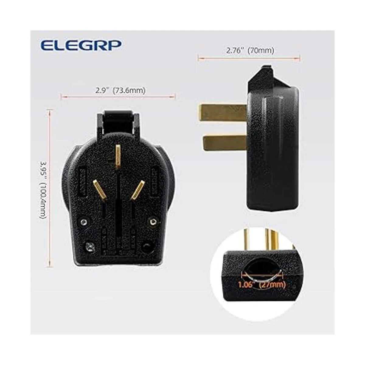 ELEGRP NEMA 1030P y NEMA 1050P enchufe angular 4 clavijas_6