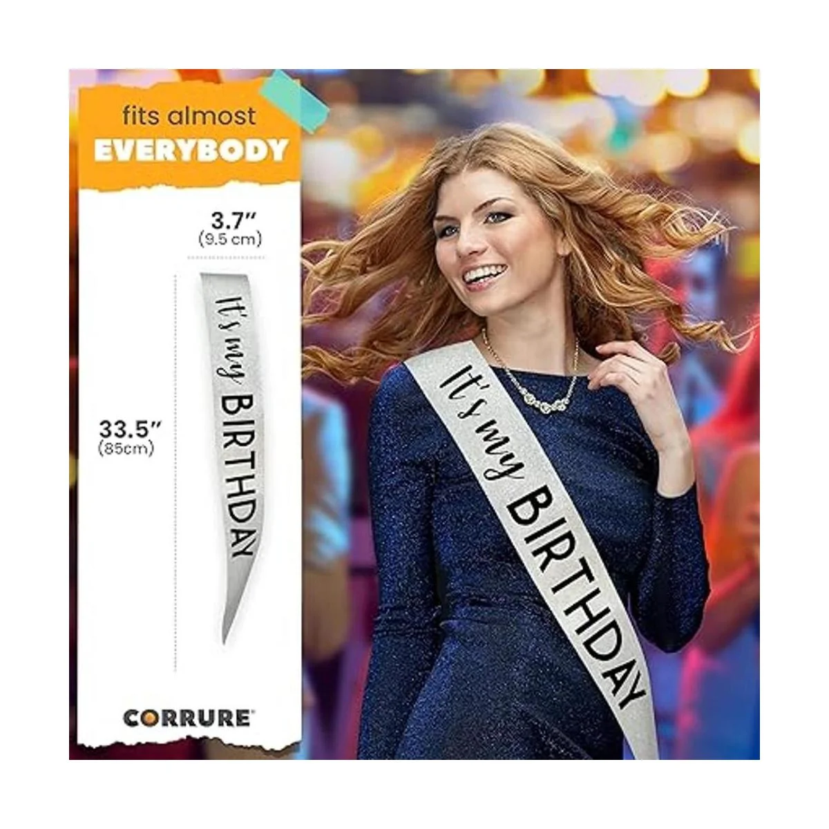 CORRURE Banda de cumpleaños con purpurina de Its My_5