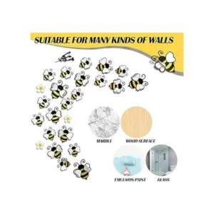 48 calcomanías 3D de abejorro amarillo decoración de_5