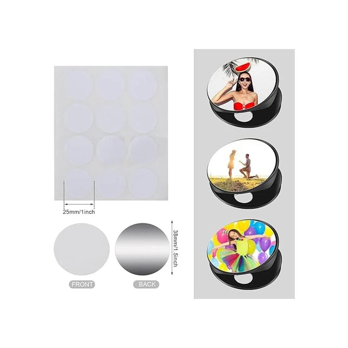 Hotop Pegatinas de aluminio en blanco de sublimación de_2