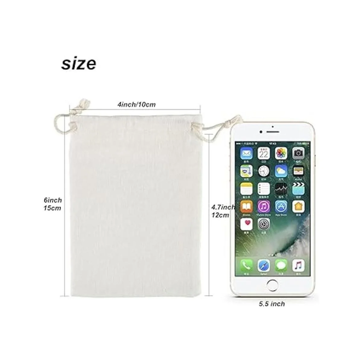 HRX Package 20 bolsas de muselina de 4 x 6 pulgadas_2