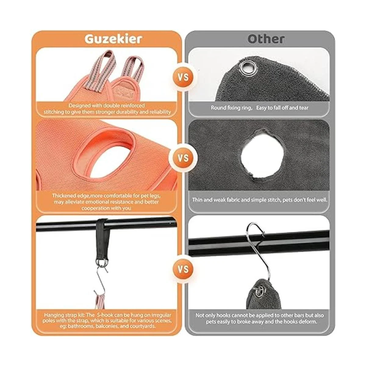 Guzekier Pet Dog Grooming Hammock Harness for Cats Dogs_4