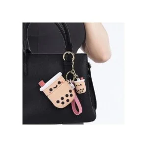 Bonita funda para Airpod con llavero femenino diseño de té_6