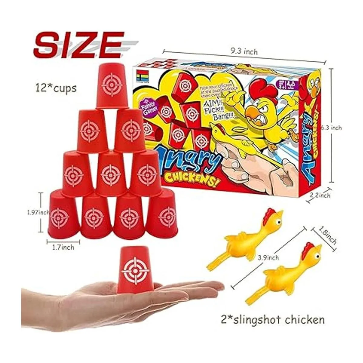 LAFALA Slingshots Juego de 12 copas de pollo y pollo_6