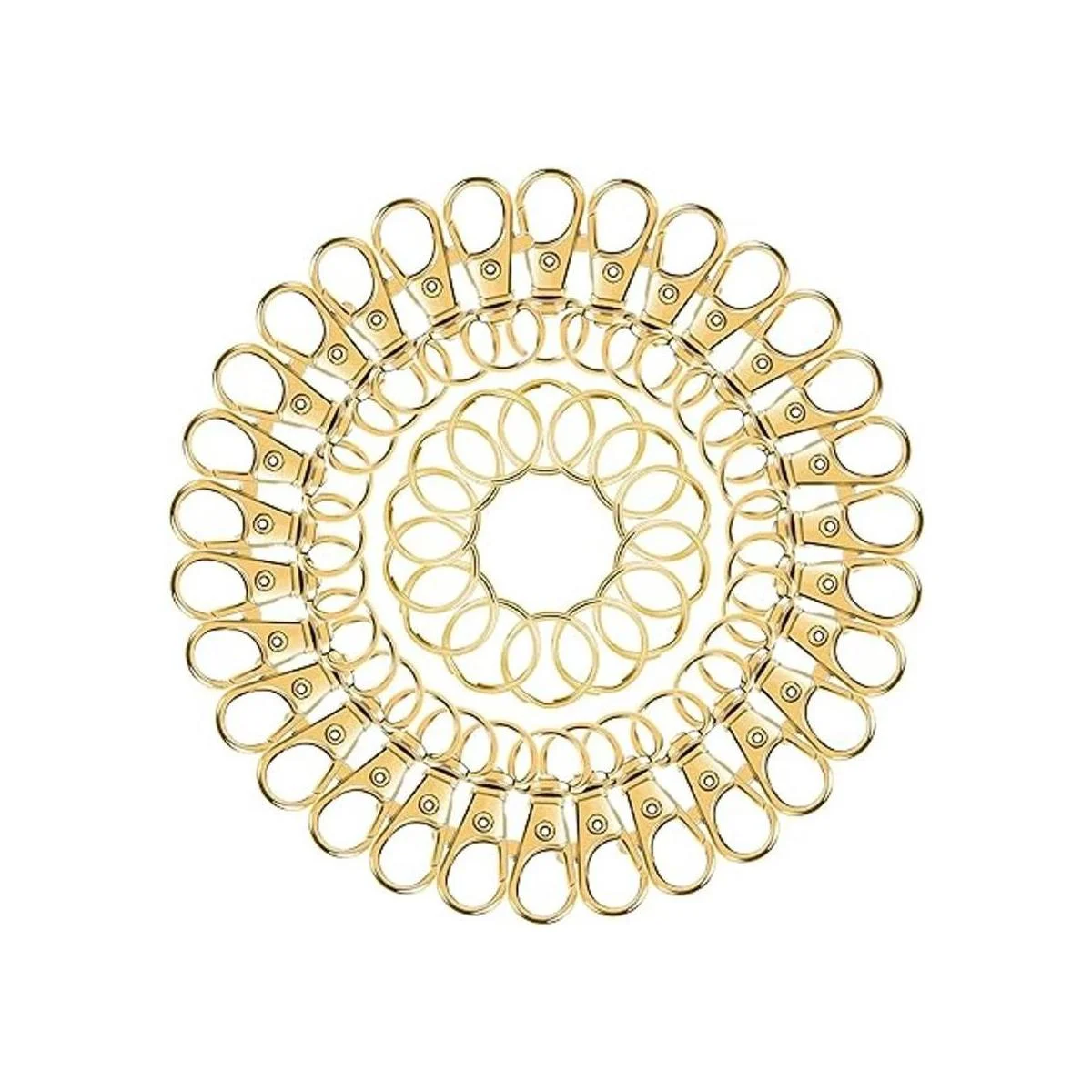 100 cierres giratorios dorados con llaveros ganchos de_4