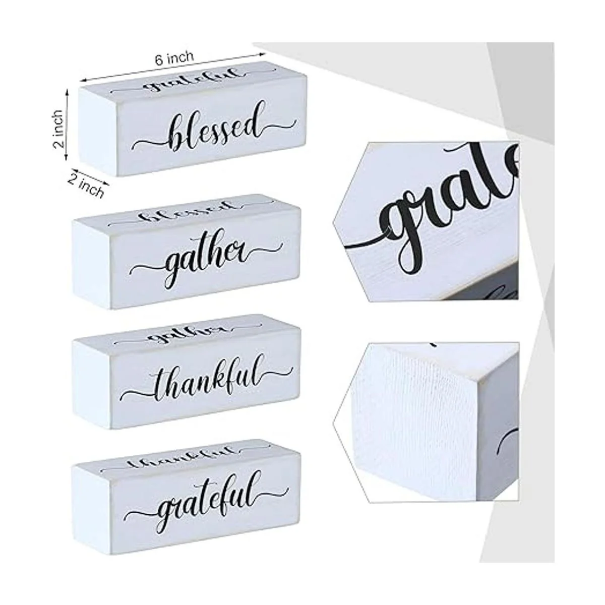 Letrero inspirador de cuatro caras de madera rústica_2