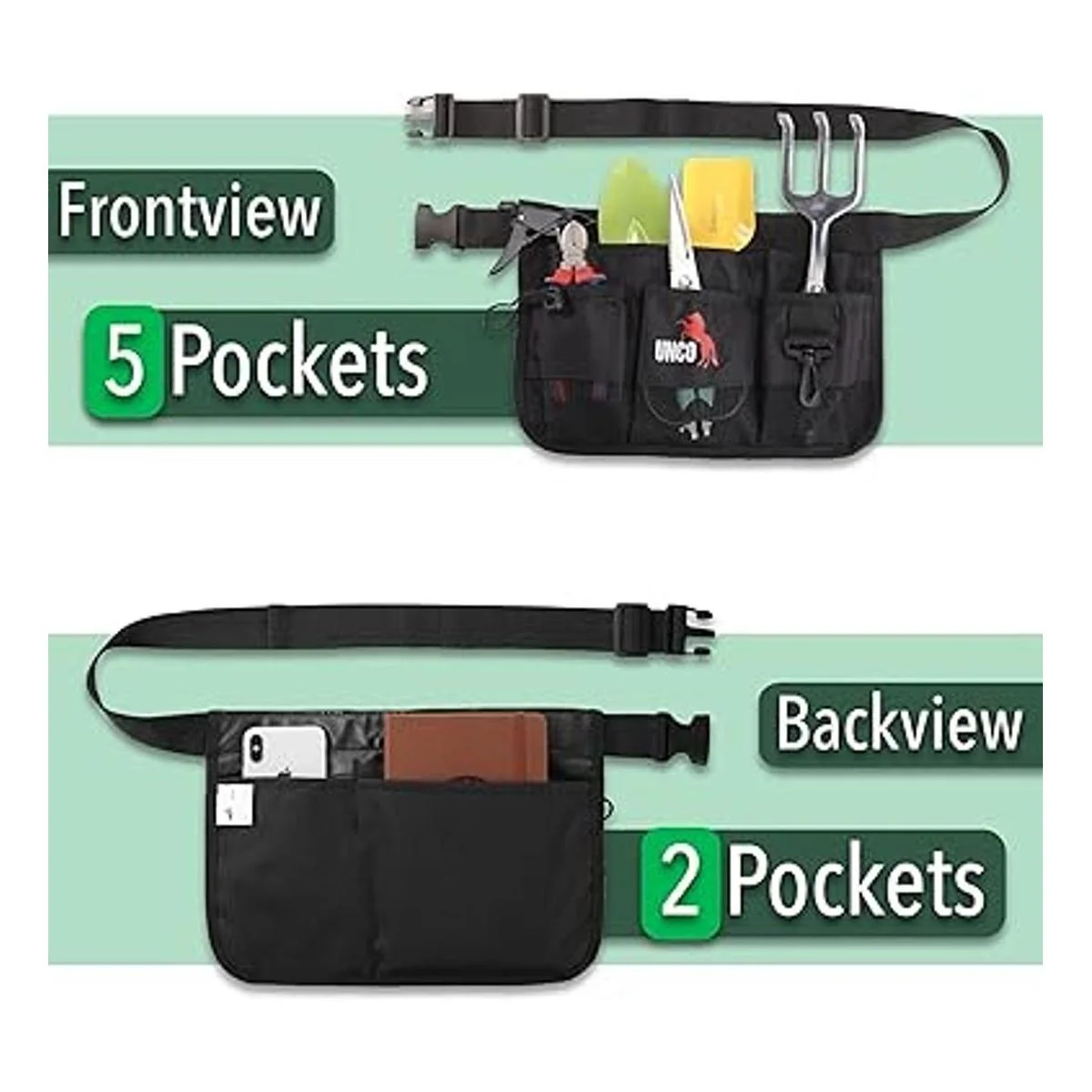 UNCO Delantal de cintura para herramientas de jardinería_2