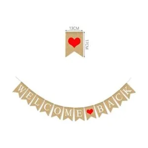 SWYOUN Bandera de arpillera con texto en inglés Welcome_4