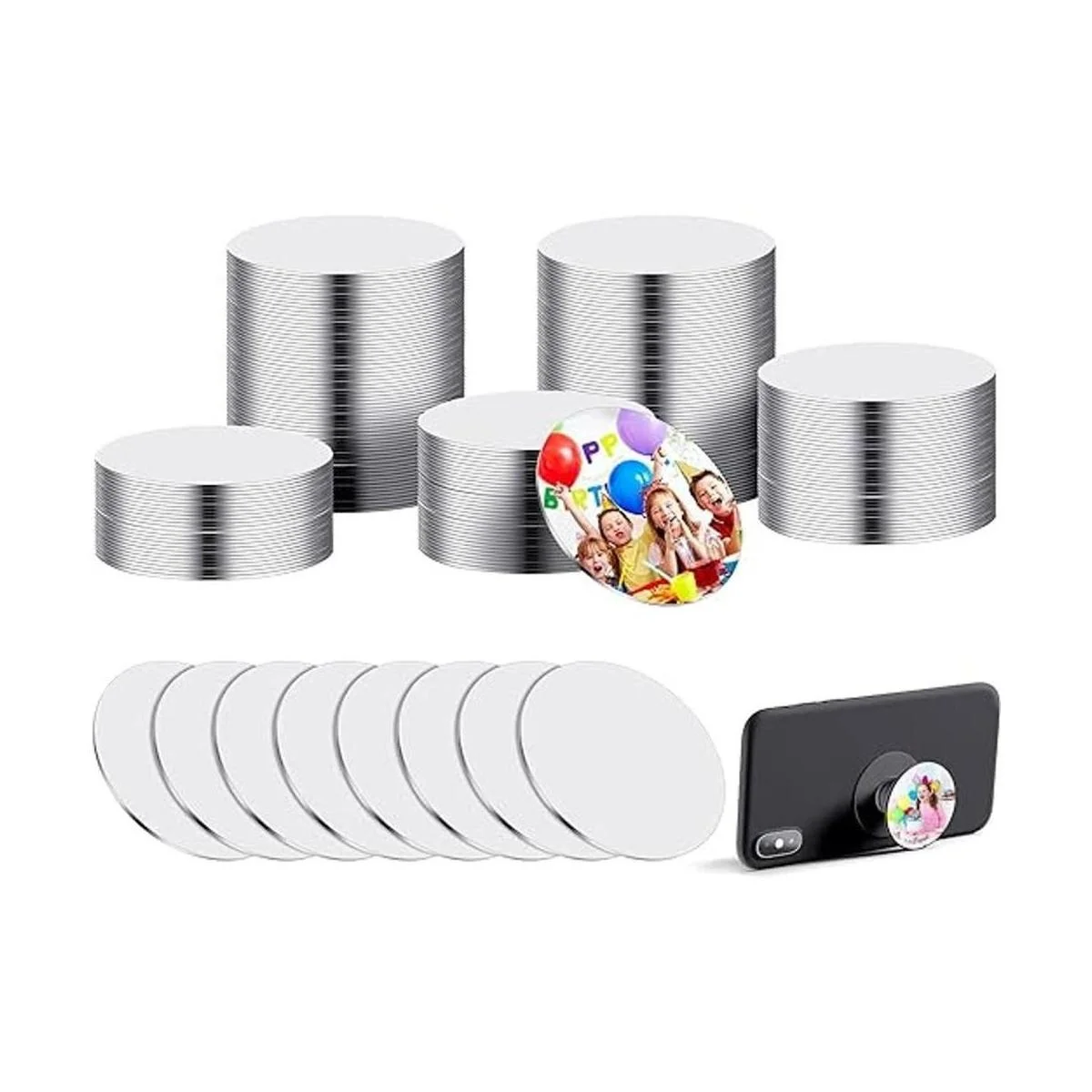 Hotop Pegatinas de aluminio en blanco de sublimación de_1