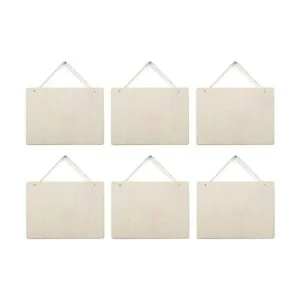 6 unidades de placas de madera en blanco rectángulo sin_1