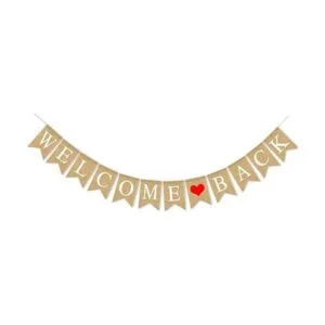 SWYOUN Bandera de arpillera con texto en inglés Welcome_1