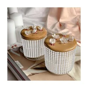 4 rollos de 8 yardas con forma de flor de diamantes de_7