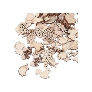 300 piezas de adornos de madera forma de ardilla de hongo_4