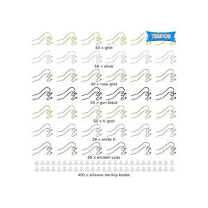 350 ganchos franceses para pendientes con 400 piezas de_2