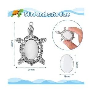 40 piezas de dijes de tortuga de plata antigua incluye 20_2