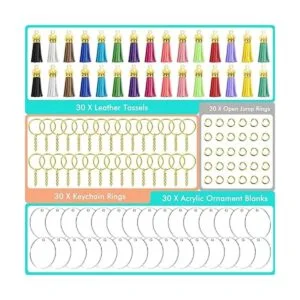 Audab Llavero acrílico en blanco 120 llaveros en blanco_5