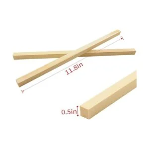 Paquete de 25 varillas cuadradas de madera sin terminar_2