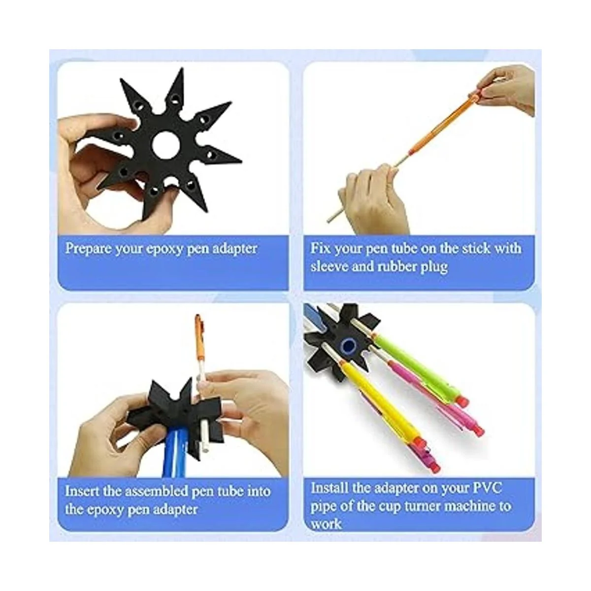 Accesorio para girador de bolígrafo epoxi adaptador de_5