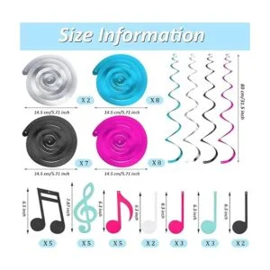 Zonon 25 piezas de espiral para colgar notas musicales_2