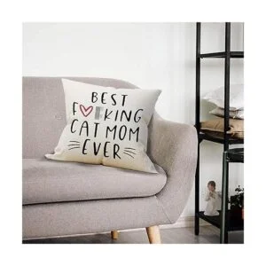 Manchengzi Best Cat Mom Ever Throw Funda de almohada_2