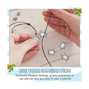 40 piezas de dijes de tortuga de plata antigua incluye 20_5