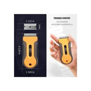 Rasqueta de cuchilla de afeitar 2 raspadores retráctiles_2