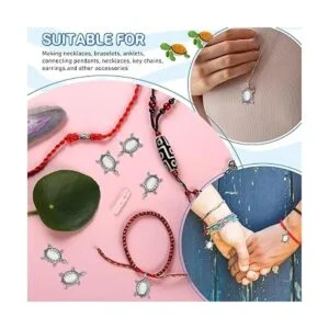 40 piezas de dijes de tortuga de plata antigua incluye 20_4