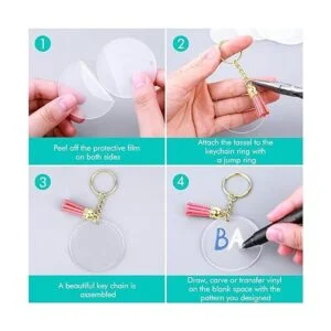 Audab Llavero acrílico en blanco 120 llaveros en blanco_7