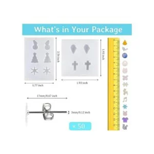 22 piezas de aretes de resina moldes de silicona para_2