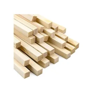 Paquete de 25 varillas cuadradas de madera sin terminar_1