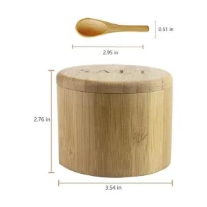 Salero caja de sal de bambú recipiente de sal con_4