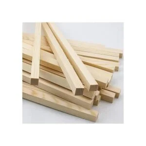 Paquete de 25 varillas cuadradas de madera sin terminar_3
