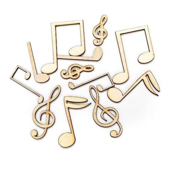 AUEAR Paquete de 60 notas musicales de madera mini notas_1