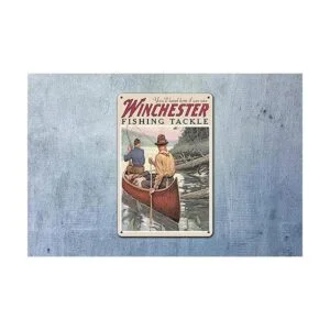KENSILO Bar Vintage Retro Metal Tin Sign Winchester Fish_3