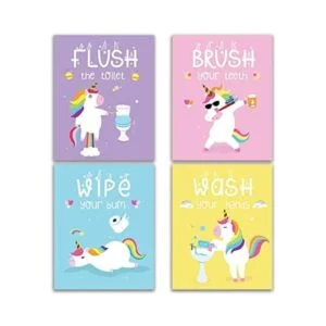 Divertida decoración de baño de unicornio cepillo de_1