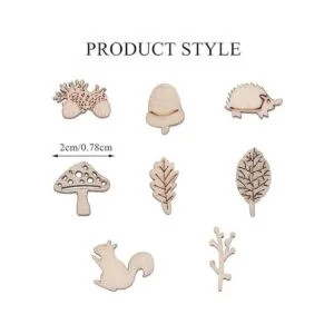 300 piezas de adornos de madera forma de ardilla de hongo_2